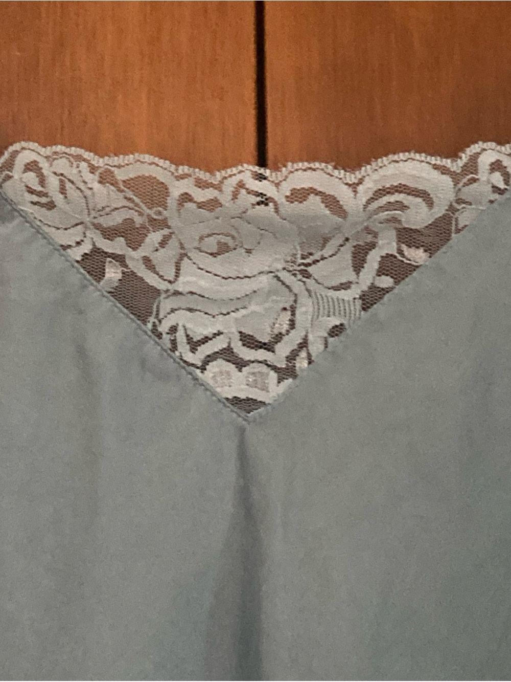 Valerie Stevens 100% silk Blue Lace-Trim Slip chemise nightwear Womens Sz large - Picture 2 of 6